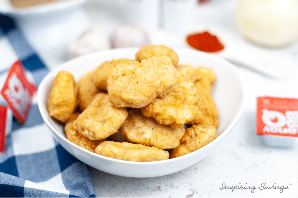 Homemade Copycat McDonald's Chicken Nuggets in white bowl