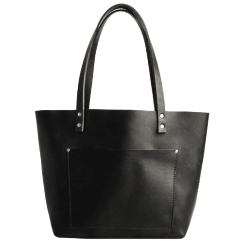 Classic black Leather tote