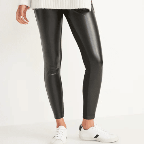 Faux Leather leggings in black