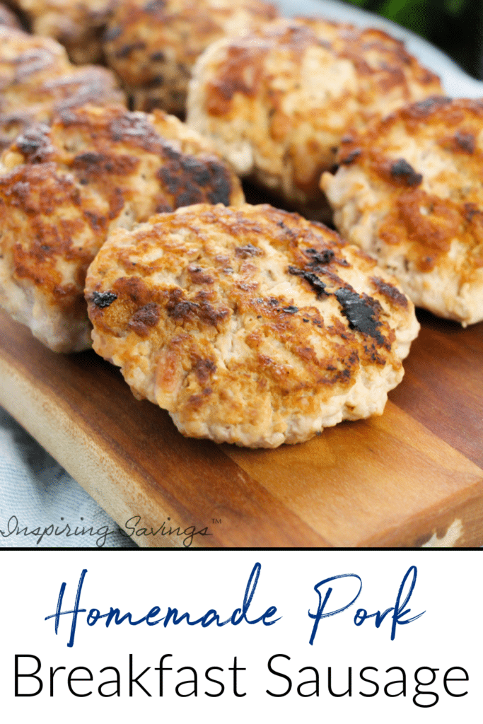 Homemade Breakfast Sausage  on brown cutting board