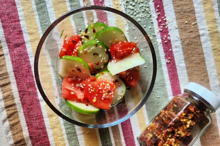 Spicy Cucumber and tomato salad