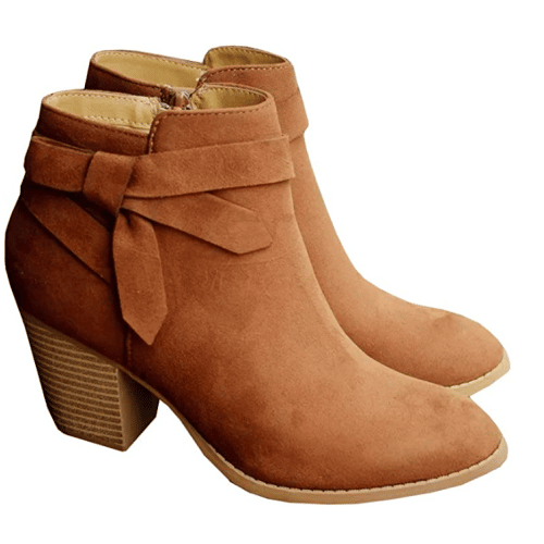 tie ankle boots in brown