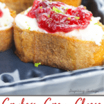 Cranberry Cream Cheese Crostini Appetizer
