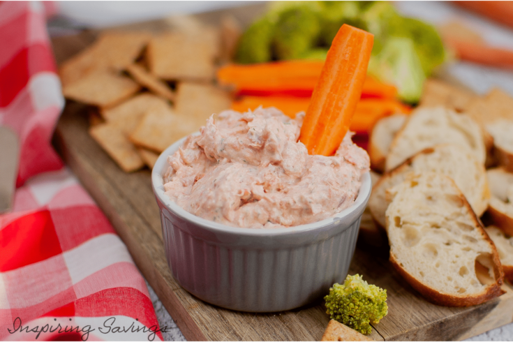 Smoked Salmon Dip in white bowl