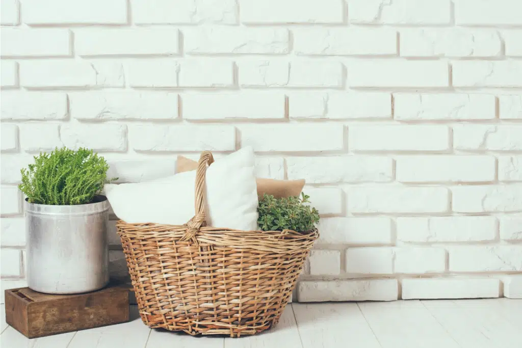 Baskets being used in living room