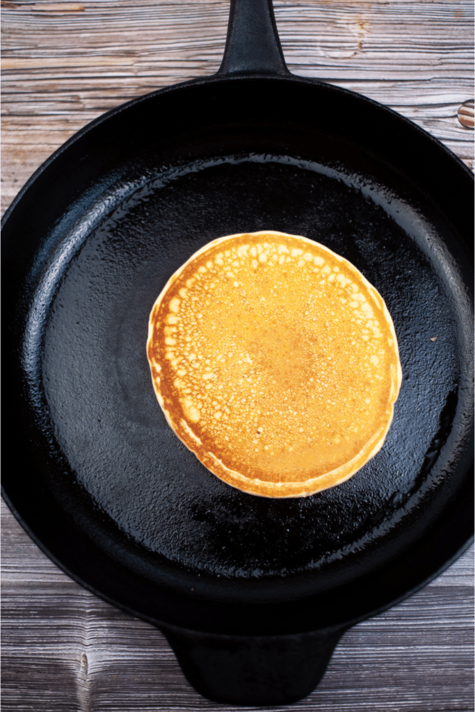 cooked pancake iron skillet