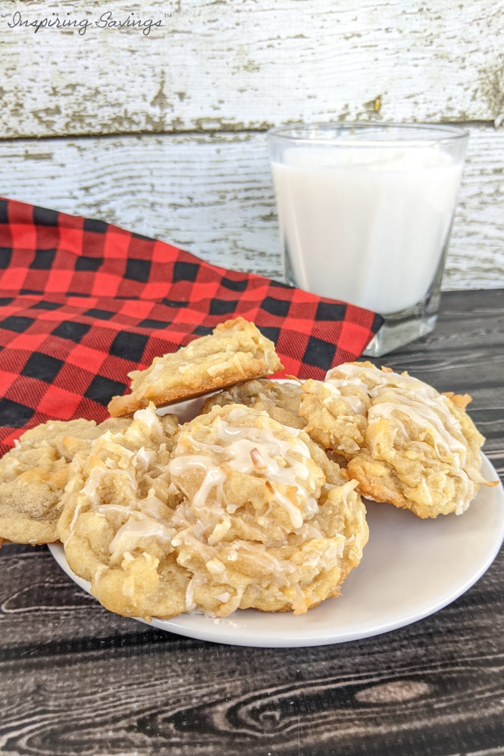 Coconut Sugar Cookies on white plate