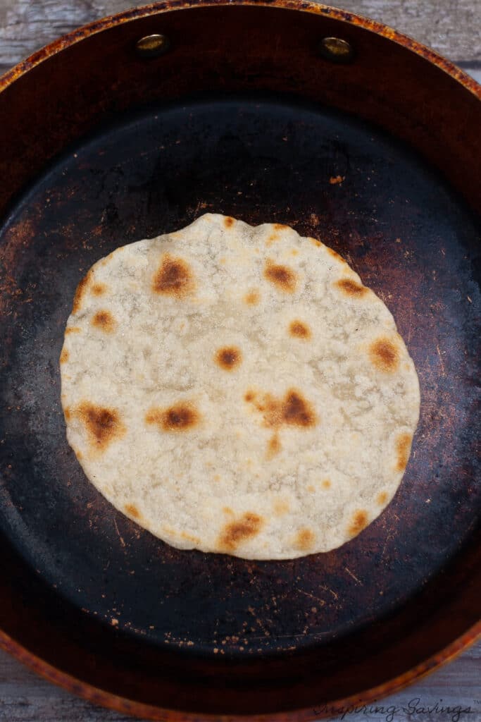 Cooking tortillas in large skillet - medium high heat