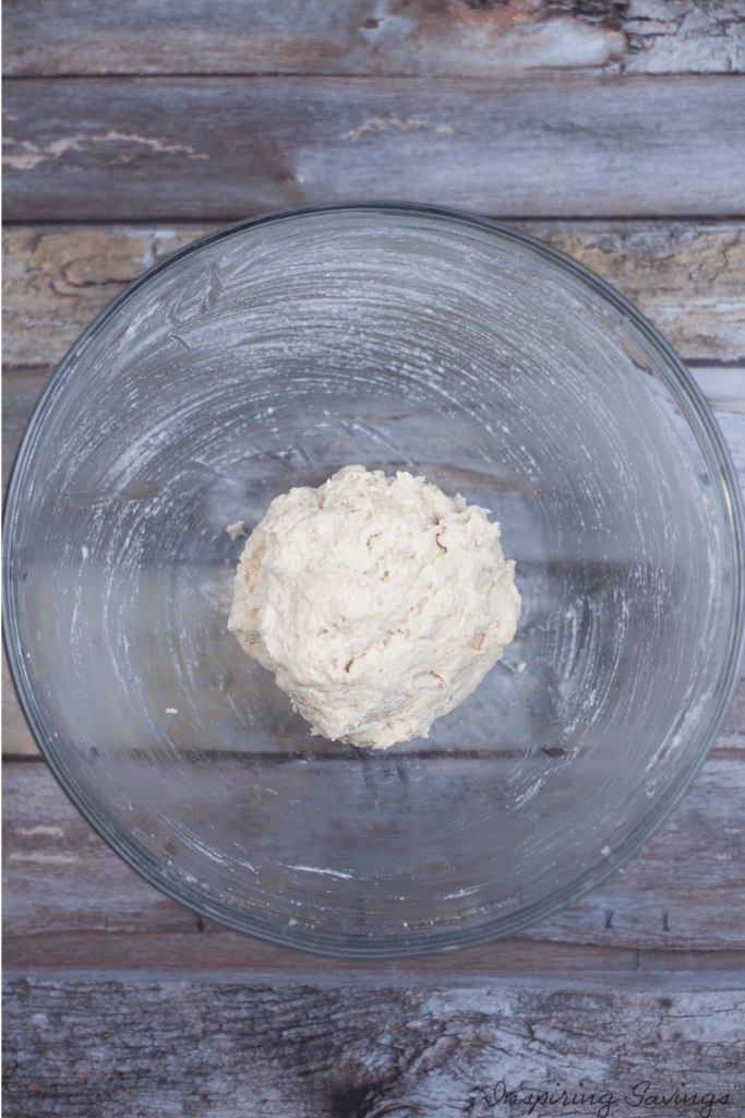 Corn tortillas dough in large mixing bowl