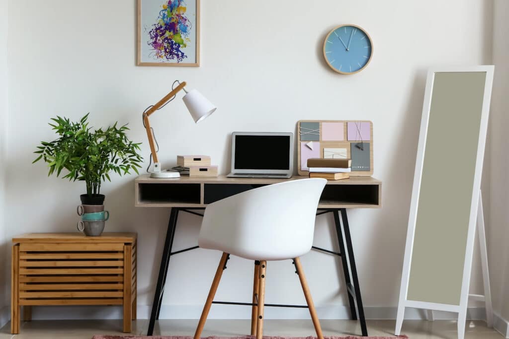 Desk at home. Organize coupons