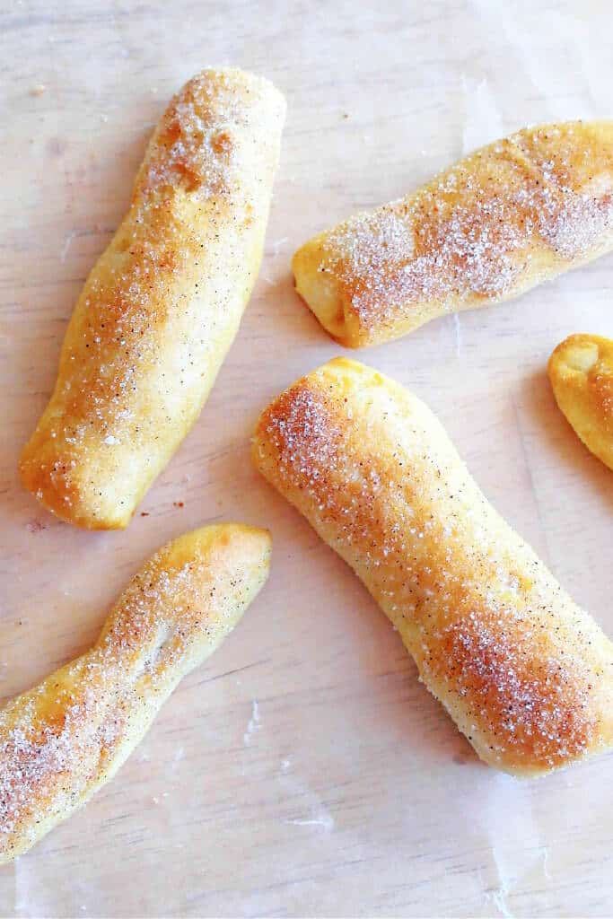 Homemade pretzel dough sticks