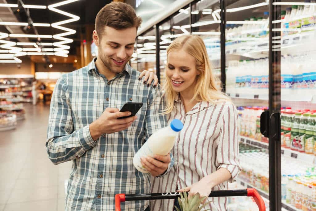 Woman and man shopping Best Food Deals