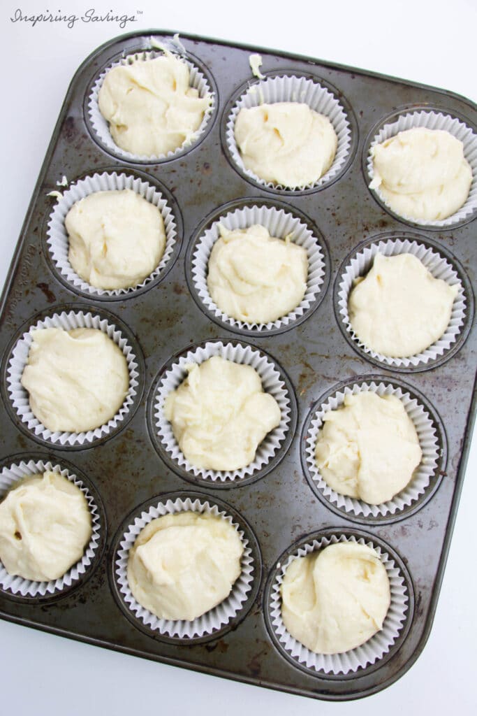 lucky charms Cupcake batter in cupcake tins