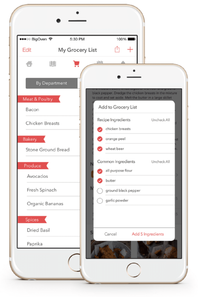 Big Oven Meal planning app