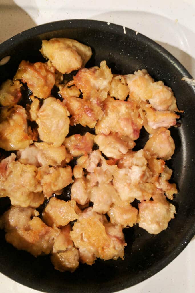 Cooking chicken for sweet and sour chicken