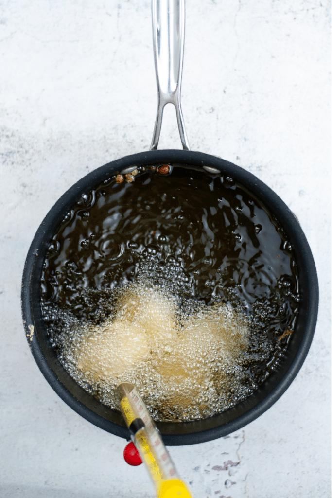 Hot oil for cooking chicken nuggets