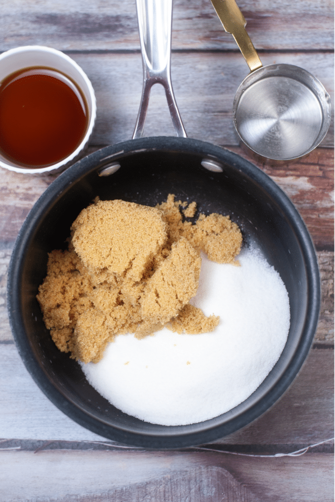 Mixing ingredients for pancake syrup