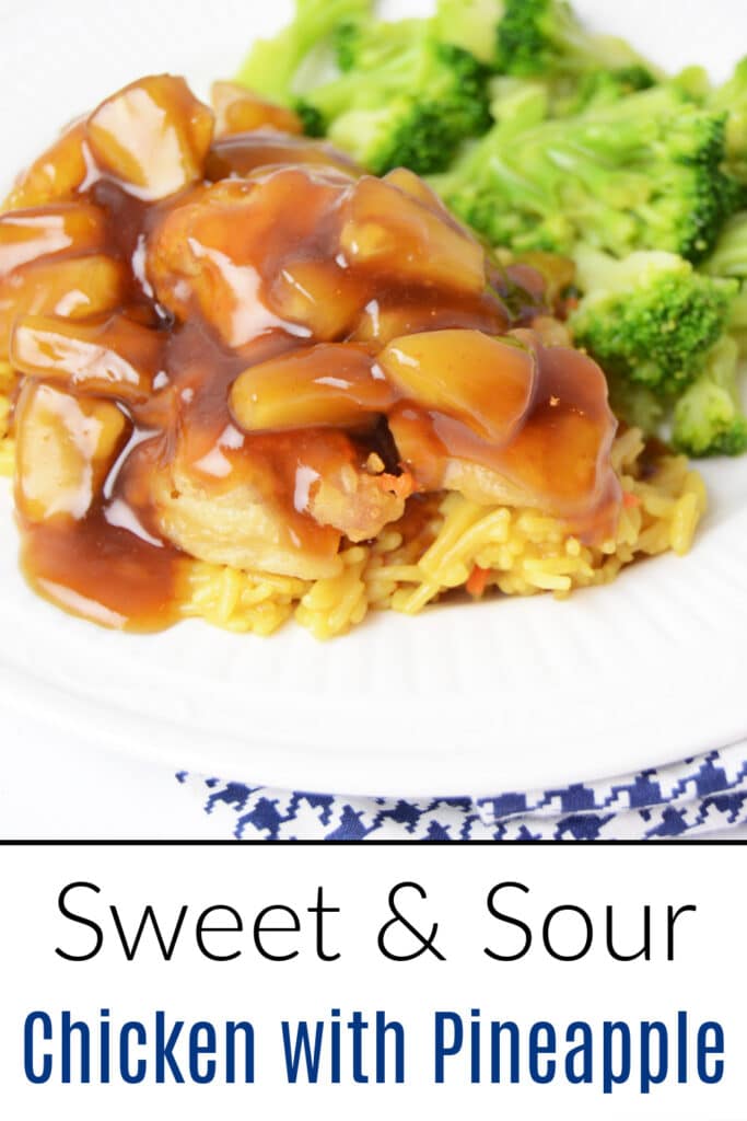 Sweet Sour Chicken Recipe on white plate ready to eat