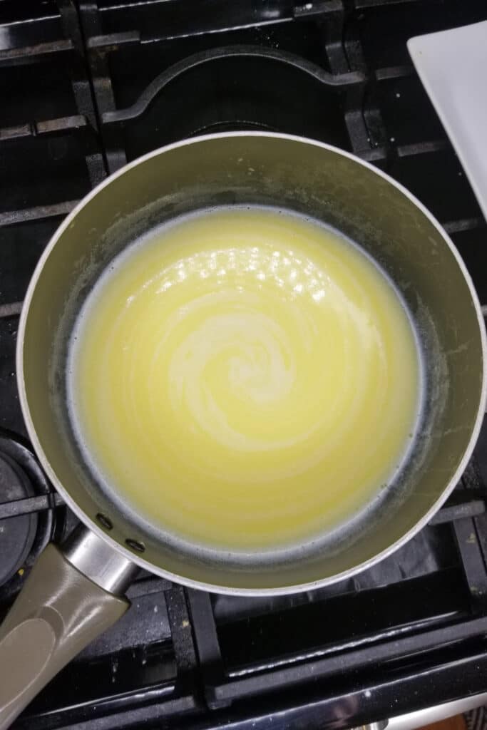 Warmed Butter and milk on stove top