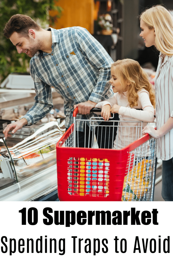 10 supermarket spending traps to avoid family shopping in meat section - family shopping together in grocery store