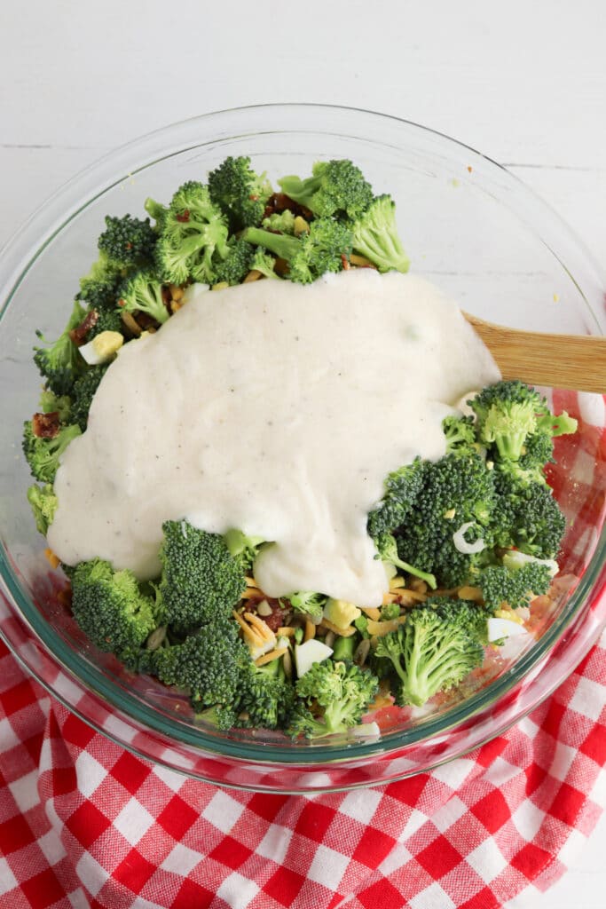 Creating broccoli salad