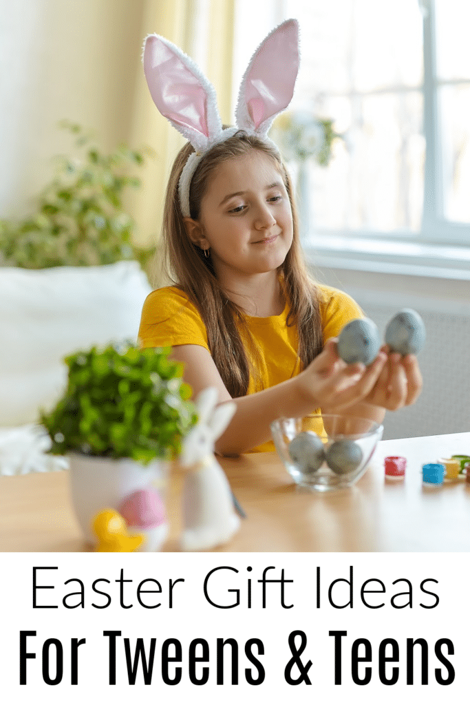 Easter gift ideas for tweens Teens - pictured teen girl holding dyed easter eggs in hand