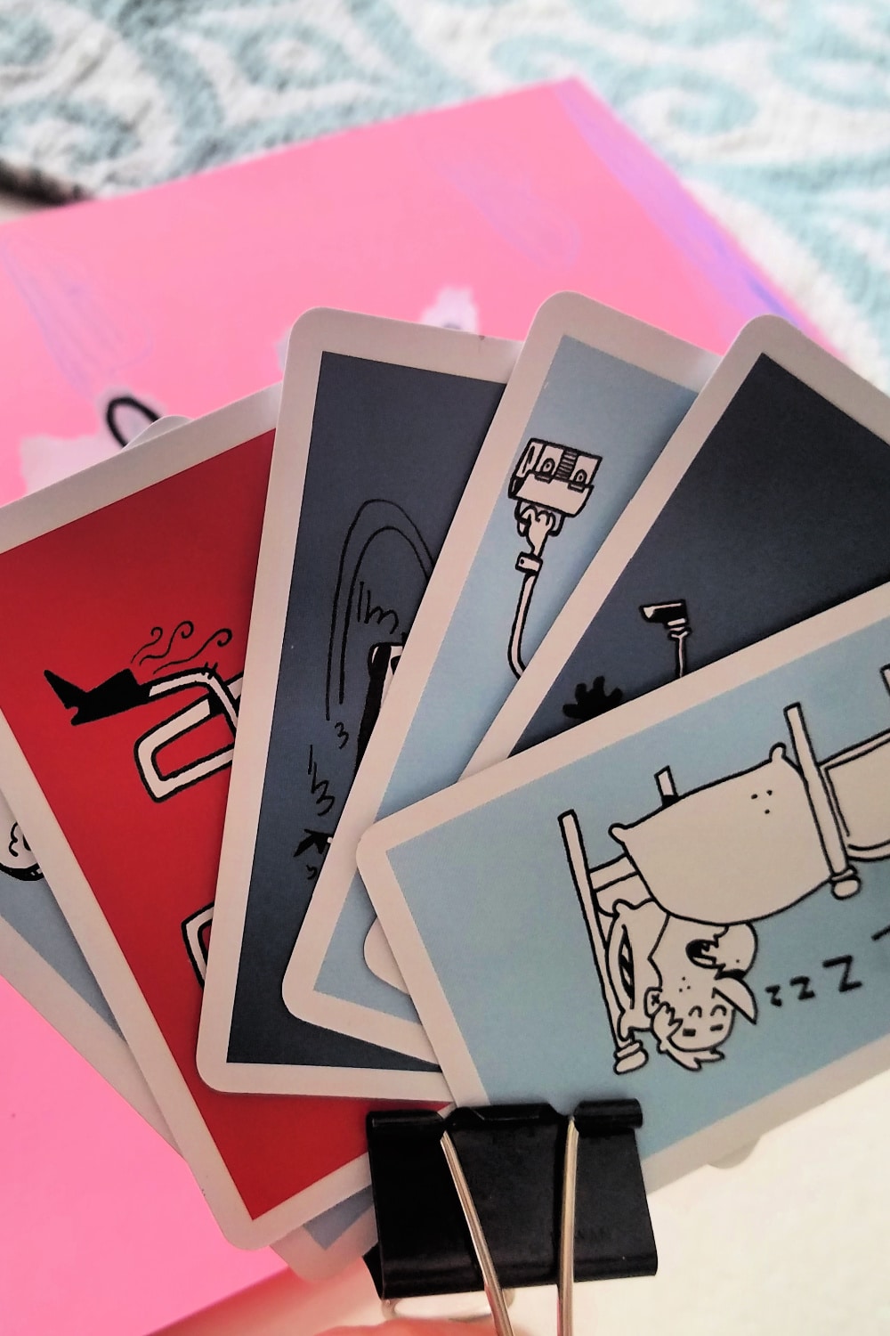 playing cards using organizer