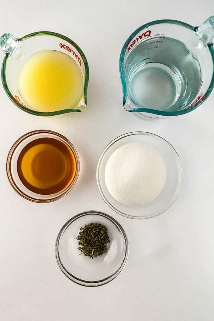 Ingredients needed for lemon lavender Ice Pops