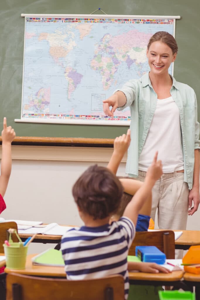 Teacher in class room
