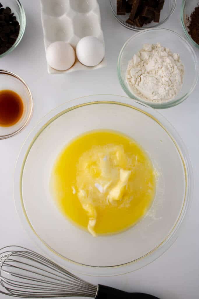 Melted butter in glass bowl