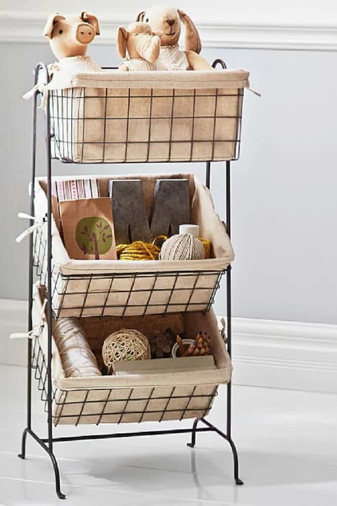 Wire bins for storing toys