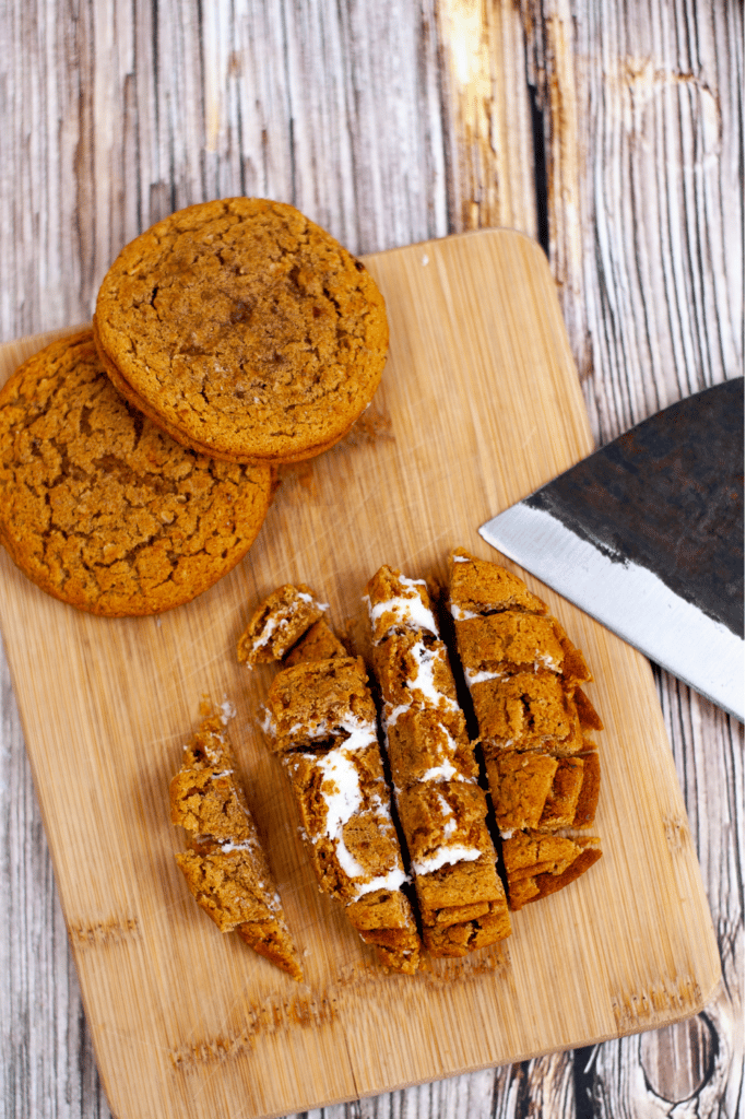 chopping oatmeal creme pies