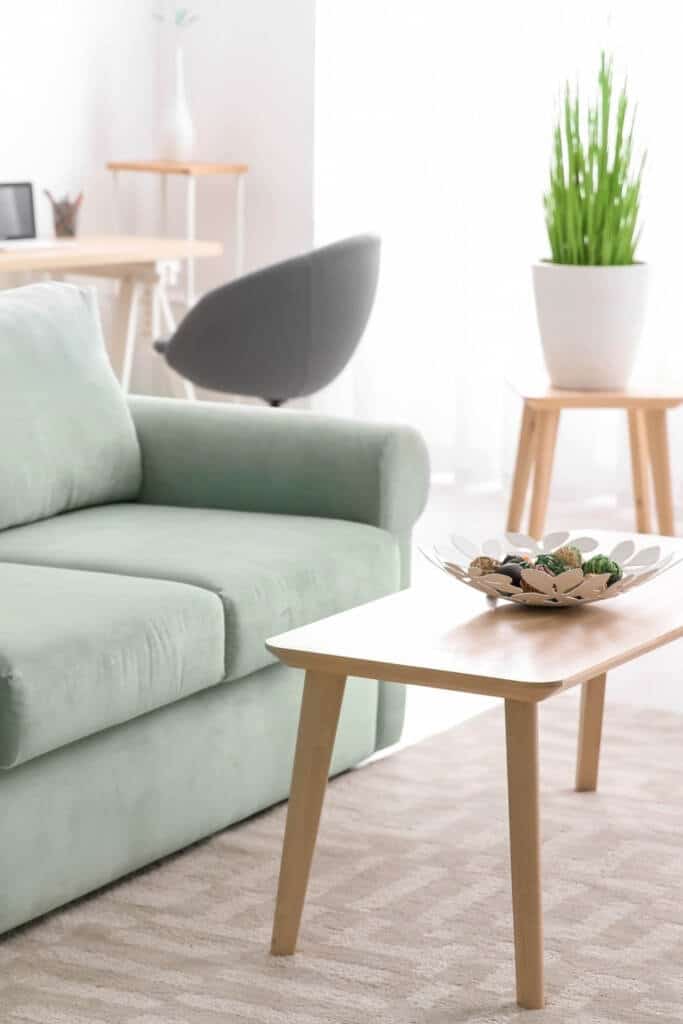 clean living room declutter home
