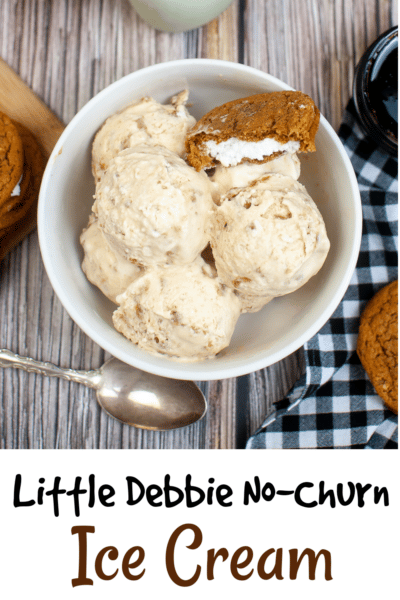 no churn little debbie ice cream in white bowl