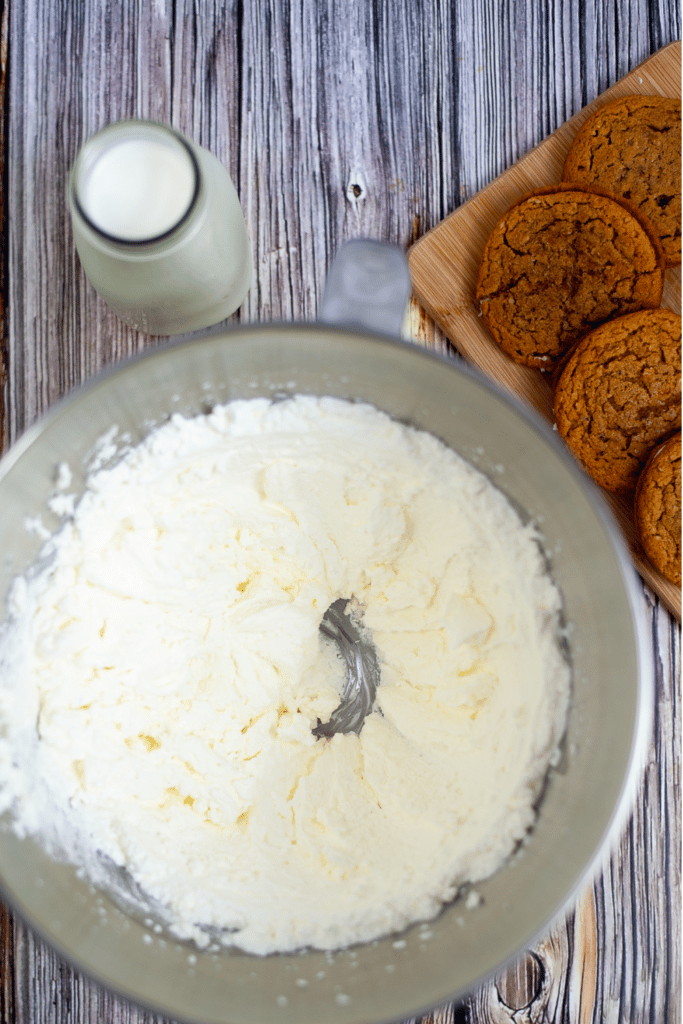 whipping heavy cream in large bowl