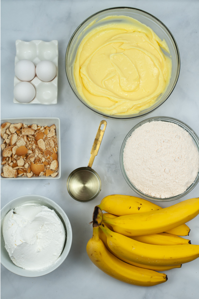 Ingredients banana poke cake