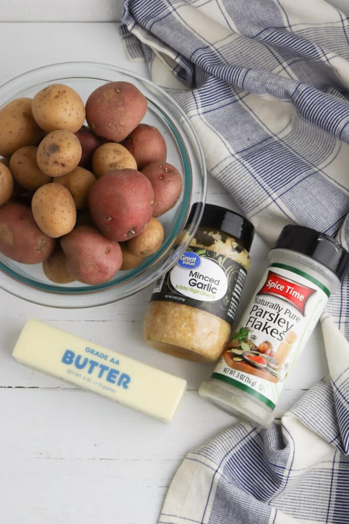 Ingredients for mini hasselback potatoes