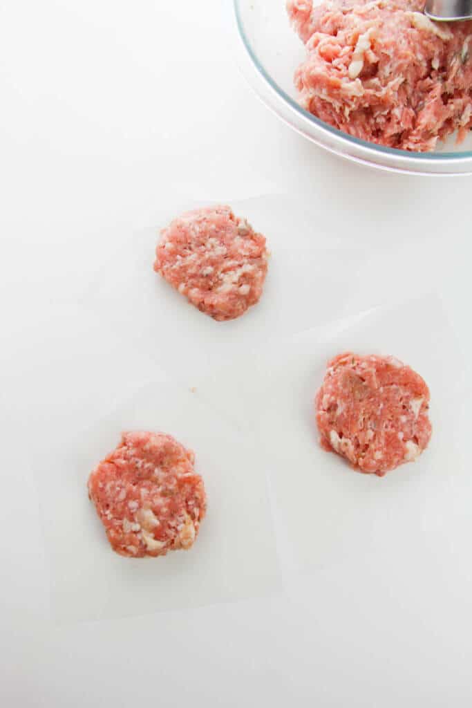 Making breakfast sausage patties