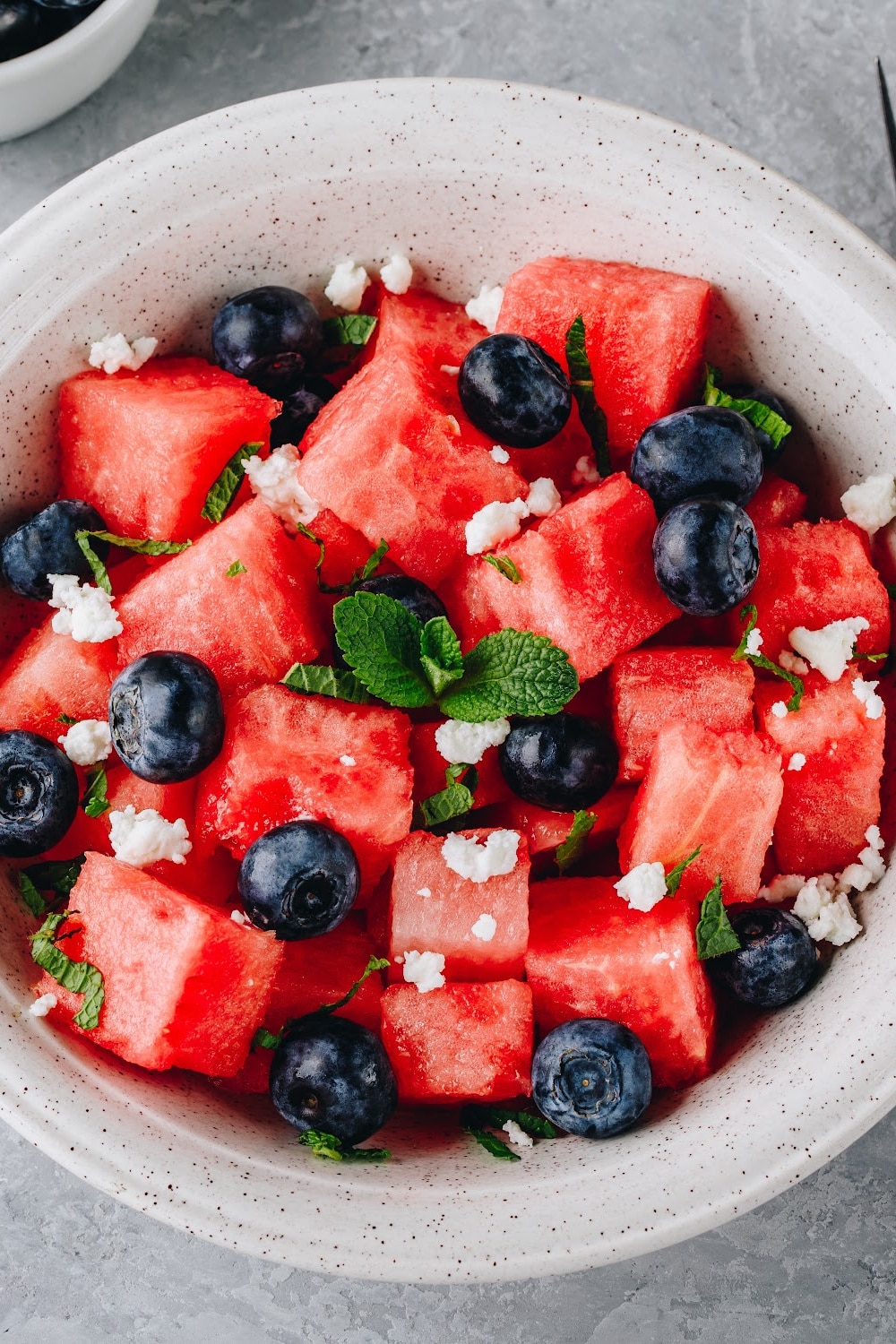 watermelon salad with blueberries