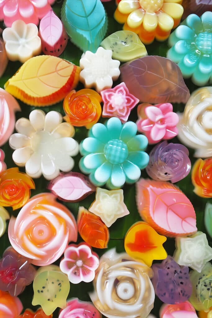 Different kinds Shower Jelly Soap - flower and leaf shape