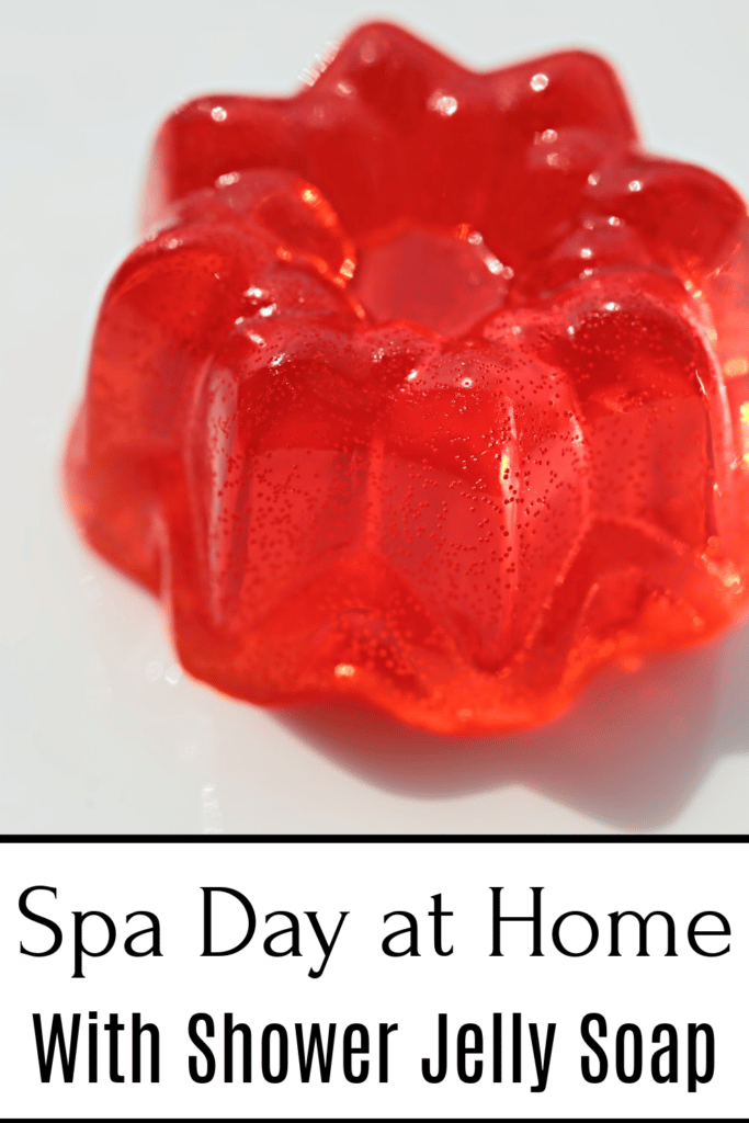 spa day at home with Shower Jelly Soap - Pictured large flower jely soap