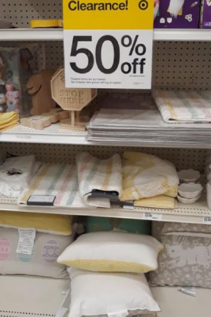 Target clearance section in bathroom