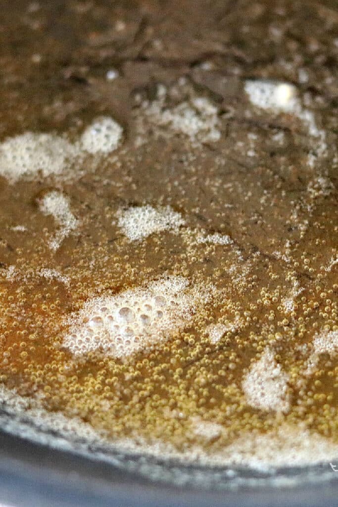 browned butter in pan