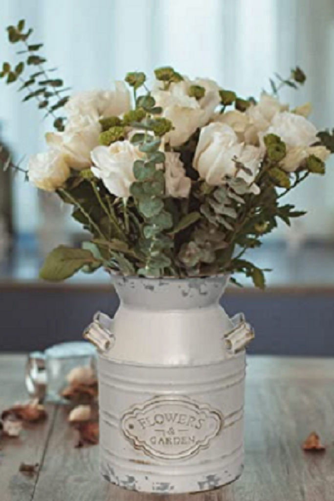 cute metal vase, plus adding in natural elements