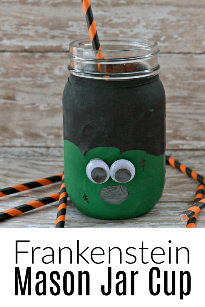 Frankenstein mason jar cup craft instructions
