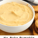 pumpkin cheesecake dip in white bowl 1