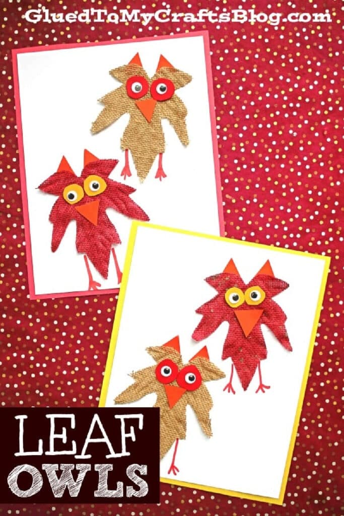 Leaf owls creative craft with leaves