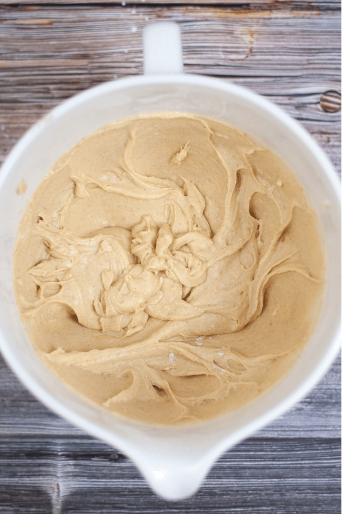 Combining wet and dry ingredients for eggnog Bundt cake