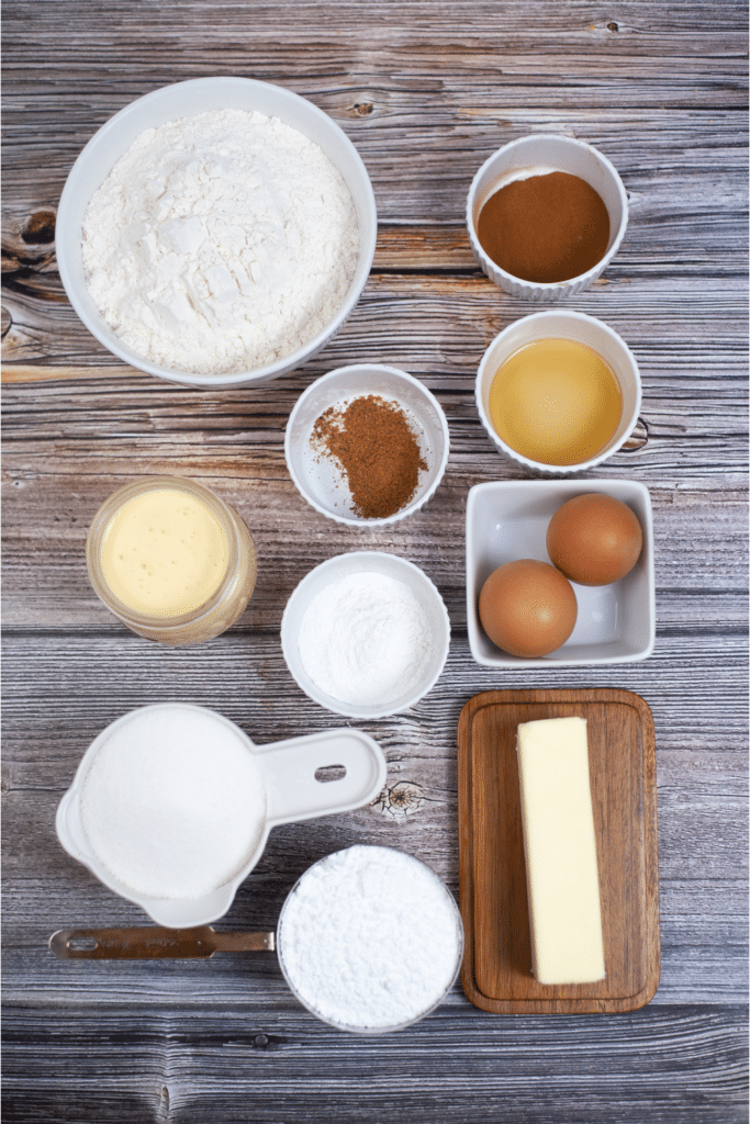 Eggnog bundt cake ingredients