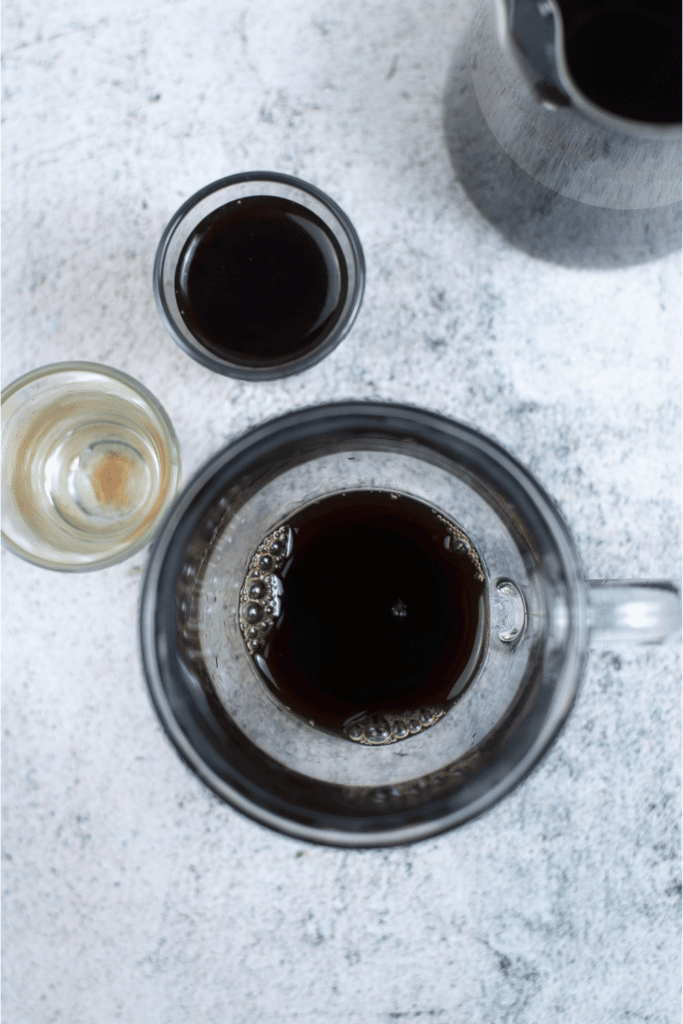 Making espresso for eggnog latte